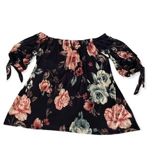 NWOT off shoulder navy floral top size 3XL